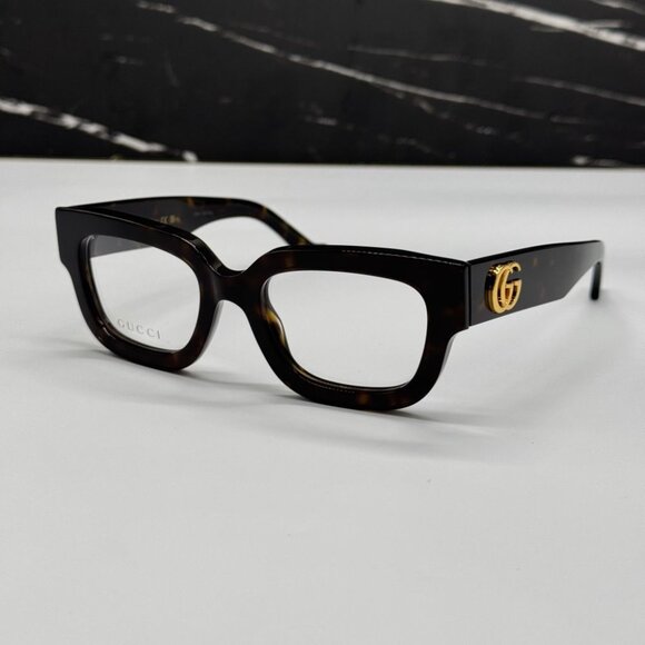 NEW GG1548O 005 GUCCI EYEGLASSES DARK HAVANA WOMEN EYEWEAR GUCCI - Picture 4 of 11